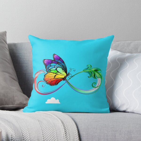 encanto colored butterfly encanto isabella colored butterfly purple green yellow orange Throw Pillow RB3005 product Offical encanto Merch